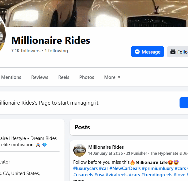 1.7m+ View Non-Monetized FB Page | 7.1k+ Follower | No Policy Issue