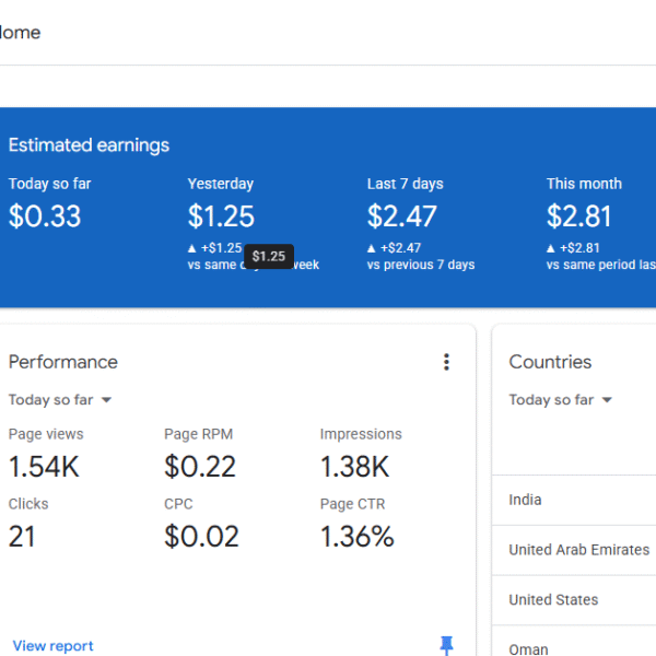 Adsence Account Without Site | 1 Year Old | Ad Manager Not Use