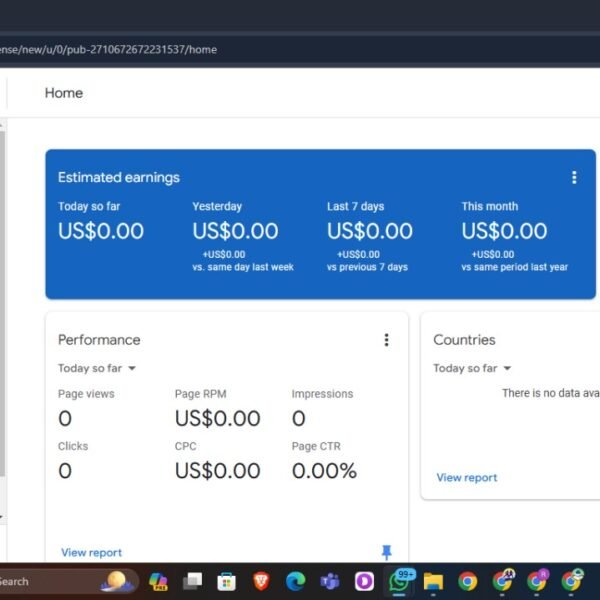 73$ Balance | Pin Verify | Only Adsence Account
