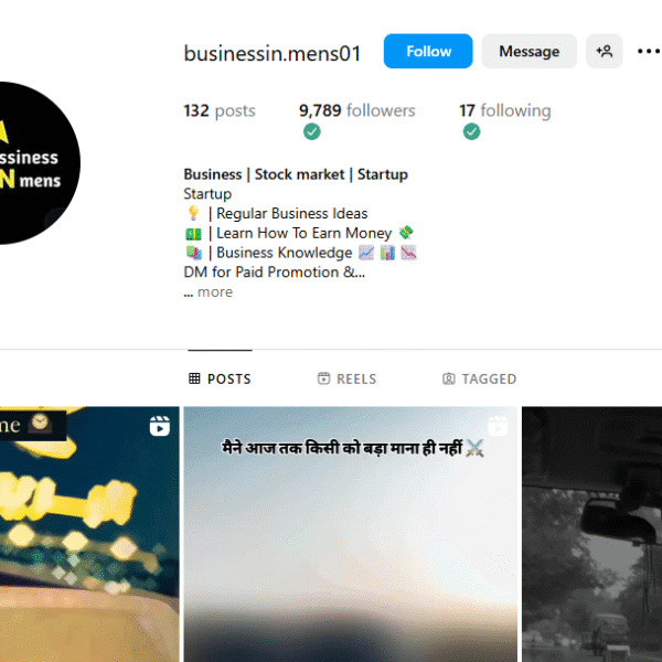 9k+ Follower Hindi Business Instagram Page | Organic Reach