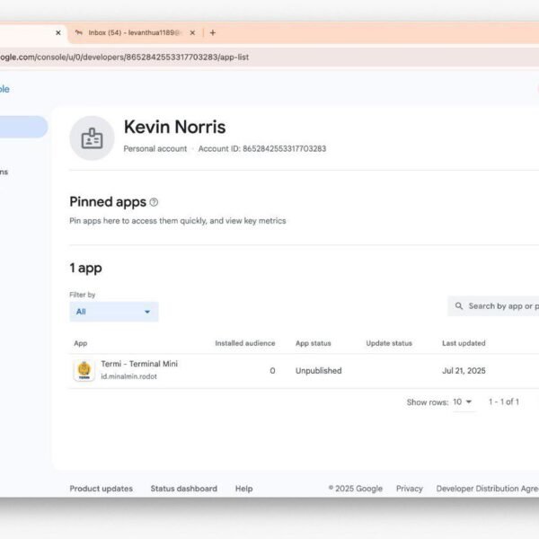 2022 Verified Google Play Console | 1 App Unpublished