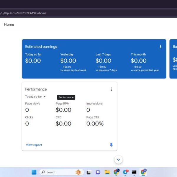 87$ Balance | 2024 Adsence Account | Pin Verified