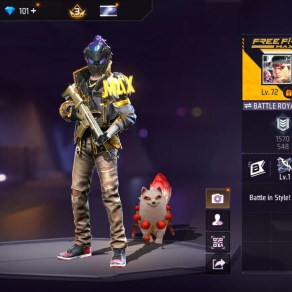 Level 72 Free Fire | 88 Bundle | 1 Evo Guns