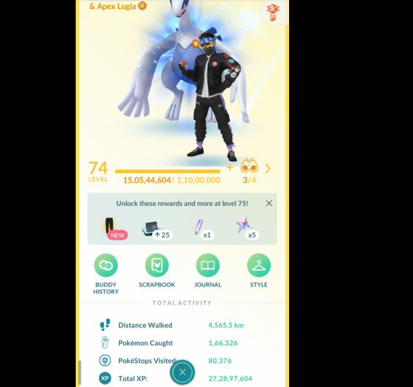 Level 75 Pokemon Go | 135 Legendary | 727 Shiny