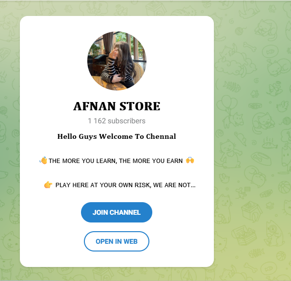 1.1k+ Subscriber Telegram Channel | 6 Month Old