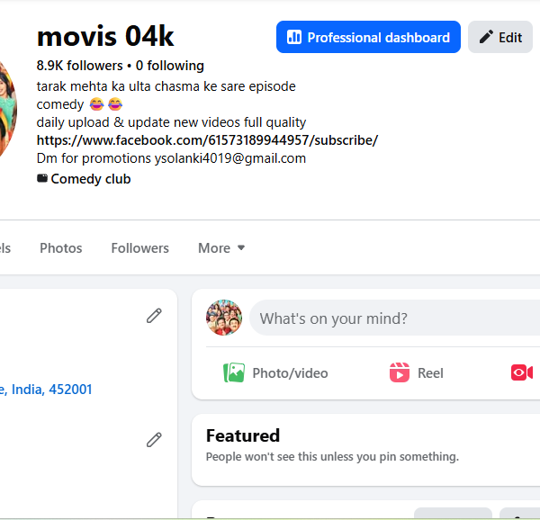 4.6m View Non-Monetized Page | 8k Follower | No Policy Issue