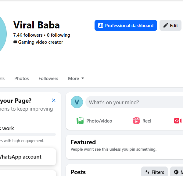 Monetized Facebook Page | 150k View | 7.4k Follower