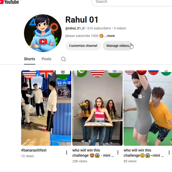 600+ Subscriber  | 25K View | No Strike