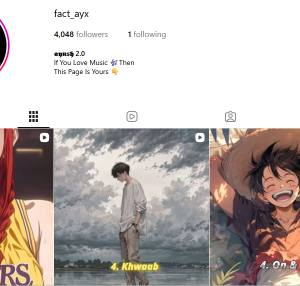4k Follower | 30k View | No Issue