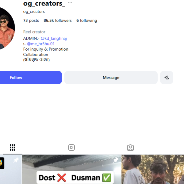 86k Follower | 1k View | No Issue