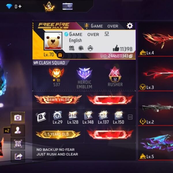 Level 70 | Prime 5 | 8 Evo Guns | 160 redeem code free
